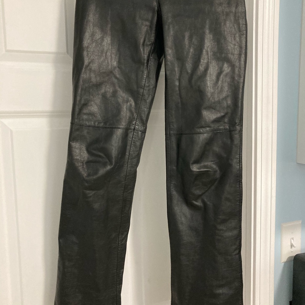 Kenneth Cole leather boot cut pants size 0